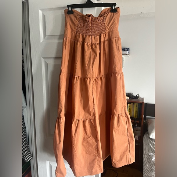 Anthropologie Strapless Tie-Front Midi Dress (M) - Picture 4 of 4
